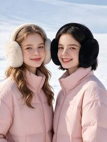 2/1pc Children's Winter Windproof Warm Ear Muffs, Teenager Ear Covers, Winter Plush Ear Bags, Unisex Boys & Girls, Anti-Freeze Foldable Ear Muffs, Outdoor, Skiing, Hiking Cold Protection Warm Ear Muffs - Multicolor - View 6