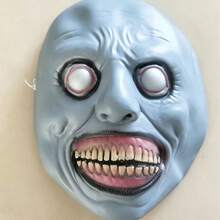 新款萬聖節恐怖惡魔乳膠面具，微笑白色眼睛設計/服裝道具 - 查看 8