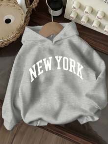 3pcs-Tween Girl 3-Piece Set, Fun Print Thermal-Lined Hooded Pullover Sweatshirt, Warm And Comfortable For Autumn/Winter - Black - View 3