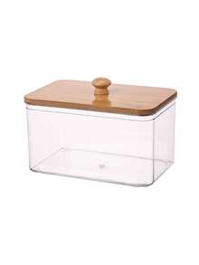 Transparent Laundry Room Storage Dispenser Bottle With Bamboo Lid, Clear Laundry Detergent Storage Container, Multi-Purpose Sealed Storage Jar For Washing And Care Products, Home Laundry Organization - A - View 7