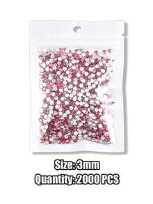 2000pcs/Pack 3MM Colorful Rhinestones, European & American Style 3D ABS Resin Flat Back Rhinestones, Shiny Nail Art Rhinestones, Multi-Functional DIY Colorful Rhinestones, Suitable For Nail Art DIY, Handmade Crafts, Phone Case Decoration - Multicolor - View 14