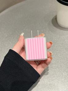 Set Pelindung Charger Pink Line Kompatibel dengan Kepala Pengisi Daya Apple 20W dan Kabel Data, Perlindungan Anti-Kerusakan - Berwarna merah muda - View 2