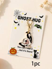 1/5/10 pièces, Ensemble de cartes cadeaux porte-clés d'Halloween, breloque de crâne squelette gothique avec carte de vœux, porte-clés de sac effrayant, cadeau unique pour fête d'Halloween - Multicolore - Voir 12