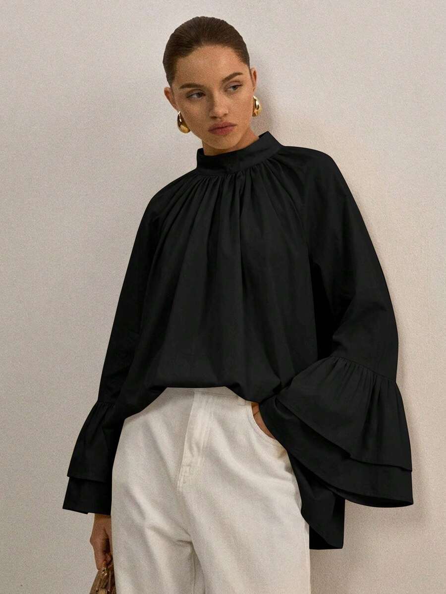 Women Blouses & Shirts - 黑色 - 查看 1