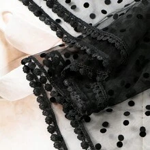 1pc Solid Color Embroidered Lace Floral Jacquard Shawl Headscarf - S57779-black - View 3