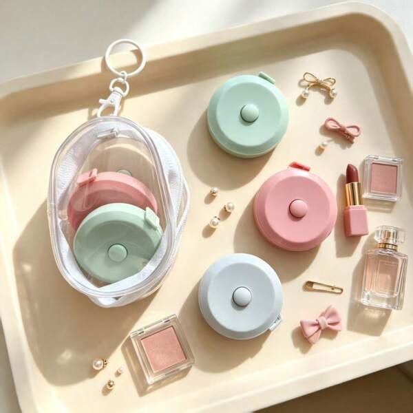 Retractable Tape Measure Set, Soft Sewing Tape Measure, Metric And Imperial Scales, Suitable For Body Measurement, Cutting And Home DIY (Random Color)
