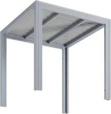 Garden Table 75x75cm, Weatherproof WPC Square Patio Table With Aluminium Frame, Rustproof Lightweight Outdoor Bistro Table For Garden, Balcony, Deck - Silver-gray - View 3