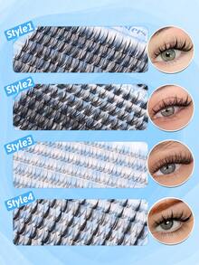 400pcs Eyelash Book C Curl Large Capacity Highest Quality Lowest Price New DIY False Eyelashes Fluffy Soft 3D Faux Mink Hair False Eyelashes Makeup Eyelash Extensions Short Lightweight DIY Home Eyelash Extensions - C - View 5