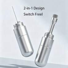 2 In 1 Portable SIM Card Removal Pin With Soft Cleaning Brush, Keychain Aluminum Alloy Mini Multi-Function Charging Port Dust Remover For Cellphone & Wireless Earbuds, Blue - Blue - View 8