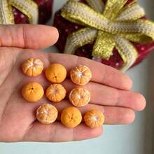 1pc 9-Cavity 3D Mini Orange Silicone Candle Mold - Realistic Peeled Citrus Shape Casting Mold, Suitable For DIY Aromatherapy Candles, Soap, Epoxy Resin, Plaster Diffuser Stone And New Year, Christmas Home Decor And Autumn Holiday Gift Craft Making - White - View 6
