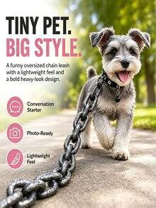 Dog Paw Chain Leash, Lightweight Large Chain Leash, Plastic Faux Iron Chain, Visually Strong And Heavy, Puppy/Kitten Photo Prop, Suitable For Fashionable Pet Owners - Multicolor - View 4