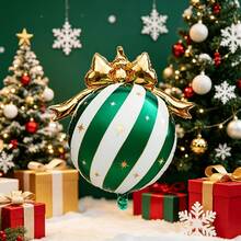 Christmas Bow Hanging Balls, Red, Green, Gold, Multi-Color Options, Festive Color Palette, Suitable For New Year, Christmas Home Decor, Yard Decor, Party Decor - Bow Tie Hanging Ornament - View 7