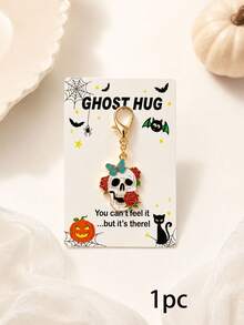 1/5/10 pièces, Ensemble de cartes cadeaux porte-clés d'Halloween, breloque de crâne squelette gothique avec carte de vœux, porte-clés de sac effrayant, cadeau unique pour fête d'Halloween - Multicolore - Voir 13