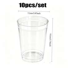 10pcs 10oz Gold Rim Plastic Cups - Durable Hard Cold Drink Cups, Suitable For Weddings, Birthdays, Christmas And New Year, Stackable Elegant Party Tableware, Perfect For Halloween, Christmas And Other Holiday Celebrations And Gatherings - A - View 15