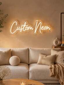 1PC Custom LED Neon Sign, Personalized Name Text Light, USB Powered Acrylic Wall Decor, Custom Neon Lamp For Bedroom, Living Room, Wedding, Birthday Party, Anniversary, Home Bar, Photo Backdrop, Housewarming Gift - Multicolor (Style 6) - View 3