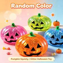 Halloween Pumpkin Filled With Sequins Glitter Soft Squeeze Stress Relief Toy, Random Style - 彩色 - 查看 13