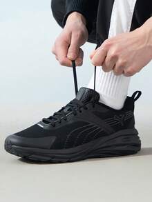 PUMA Hypnotic Lightweight Shock-Absorbing Non-Slip Durable Comfortable Versatile Mesh Low-Top Lifestyle Casual Shoes Unisex - Black - View 1