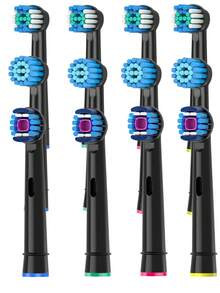 12pcs Black/White 1cm Diameter Electric Toothbrush Replacement Heads For Deep Cleaning, Compatible With Pro 1000/9600/5000/3000/8000/Genius And Smart Electric Toothbrushes - 查看 27