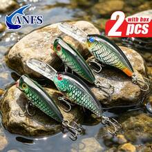 ANFS 2pcs Fishing Lure, Realistic Design Artificial Baits With Vibrant Patterns For Freshwater Saltwater Fishing - Multicolor - View 3