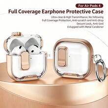 1 buah Casing Ponsel/Penyangga Earphone Transparan dengan Tutup Terbuka dan Warna Kontras, Kompatibel dengan Apple 4 Earbud Bluetooth Nirkabel, Transparan dengan Pelindung Lembut untuk Switch Pro 2 - Clear - View 25