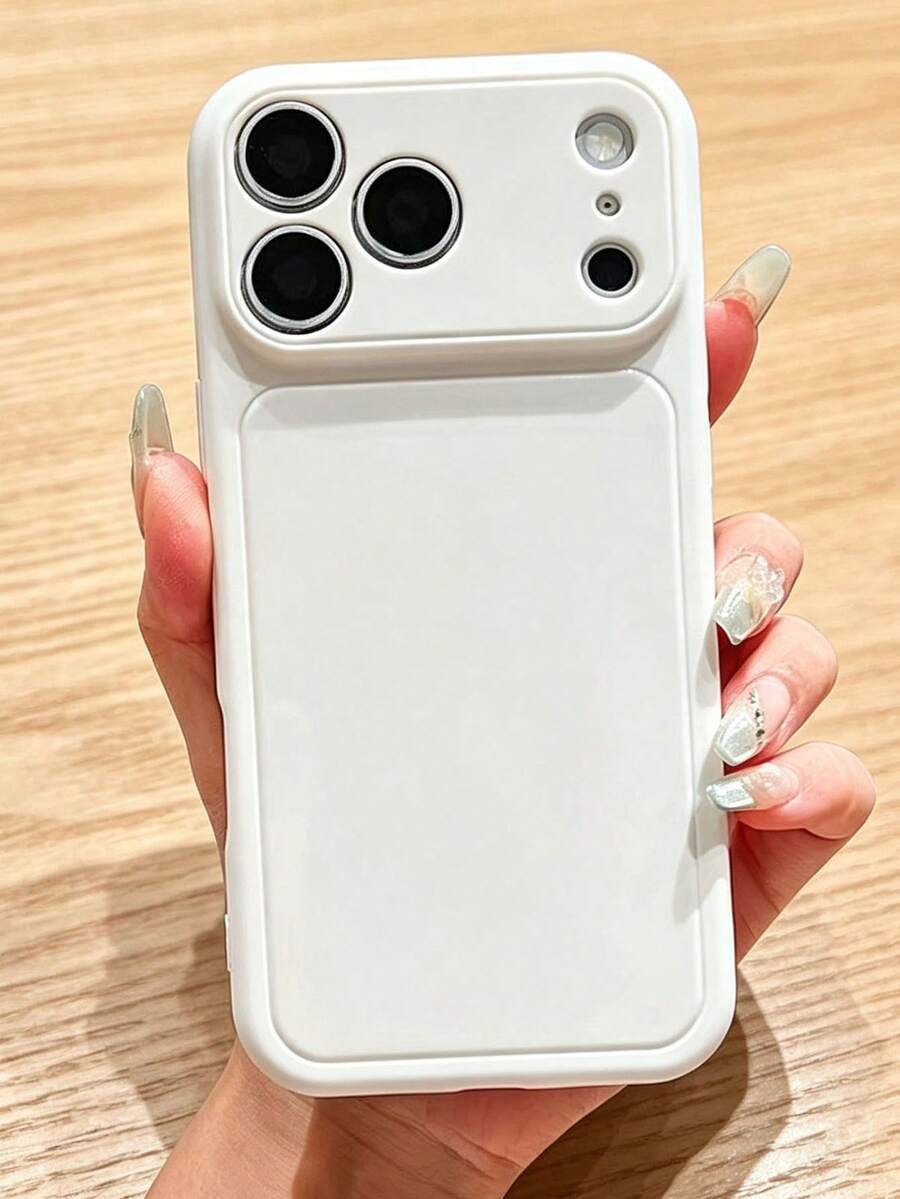 Y2K Cute Candy Color Phone Case Compatible With IPhone 17 Pro Max 17 Pro 16 14 13 Pro Max 14 15 16 Plus 17 Air Solid Color Camera Protection Back Cover - White - View 1