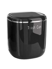 1pc Covered Storage Bin, Mini Desktop Trash Can, Tabletop Bedside Bedroom Office Desk Waste Paper Basket, Small Garbage Can, One-Touch Lid, Minimalist Nordic Style Student Paper Bin Storage Box, Flip-Top Storage Bucket, Desk Tea Table Cleaning Bin, Storage Container, Suitable For Office, Home - A - View 9