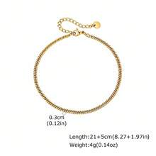 1pc Minimalist Stainless Steel Chain Anklet Silver/Gold Foot Jewelry For Men, Accessory - JC252 - View 5