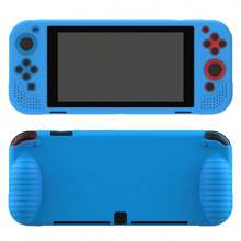 Compatible con Switch OLED, 1 pieza Funda protectora de consola + 4 piezas Tapas de joystick + 1 pieza Protector de pantalla de vidrio templado de alta definición, a prueba de polvo, resistente a arañazos, protección completa a prueba de agua - Ver 7