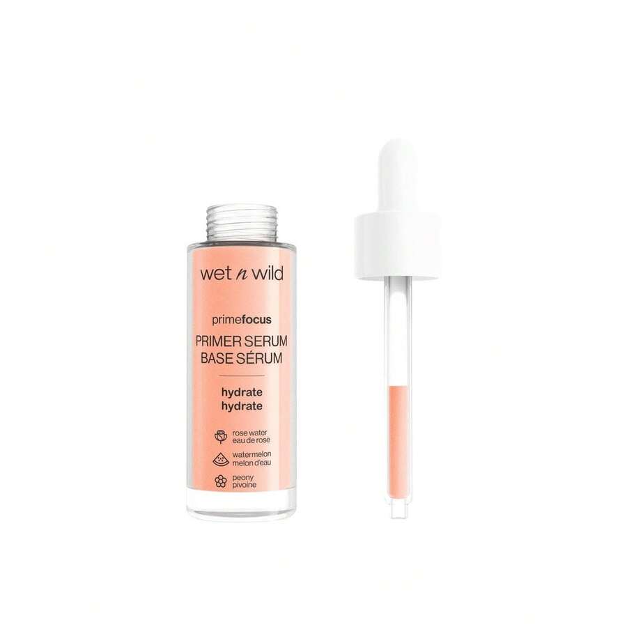 سيروم برايمر مرطب من Wet N Wild Prime Focus بحجم 30 مل - أساس 2 في 1، ماء الورد، مستخلص أوراق الكاميليا، مستخلص الشاي الأخضر، نباتي، خالٍ من التجارب على الحيوانات، قوام كريمي، مكياج طويل الأمد - شفاف - مشاهدة 1