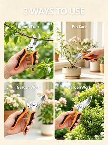 1pc Home Gardening Pruning Shears With Automatic Spring Design, Effortless Operation, Suitable For Daily Home Gardening Use. Can Trim Fresh Flowers, Flower Branches, Bonsai, Fruit Trees, Citrus Tree Branches, Etc. Sharp Blade For Smooth Cutting, Less Likely To Damage Plant Stems. Comfortable Grip, One-Handed Operation, Suitable For Home Flower Care, Fruit Tree Maintenance, Floral Arrangement, Essential Tool For Home Gardening. - Upgraded Version - View 11
