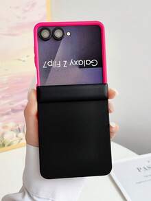 1 Piece, Minimalist Solid Color, Spliced Design, Skin Touch Feeling, Lightweight & Slim Fit, Built-In Magnet, Hinge Magnetic Absorption, Compatible With Galaxy Z Flip 8, Z , Z FE, Z Flip 6, Z Flip 5 - Multicolor - View 43