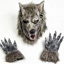 Halloween Wolf Head Latex Animal Mask, Suitable For Cosplay, Haunted House Escape Games, Party Costumes And Photo Props - Multicolor - View 8