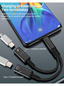1 buah Konektor Jack Earphone USB-C Ganda 2-in-1 Kabel Pengisian Daya Konektor Audio Dongle Adaptor Aksesori Kompatibel dengan Seri Ponsel 17/16 Pro Max/16 Pro/16 Plus/16/15 Kabel Konverter Portabel untuk Perjalanan - MultiWarna - View 5