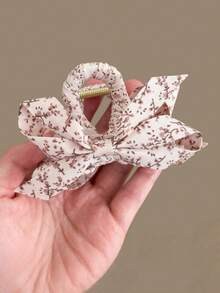 1pc Women New Style Small Floral Bow Hair Claw For Simple At The Back Of The Head - Half-Twist Hairstyle Claw Clip Hair Accessory - Multicolor - View 5