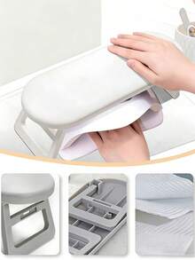Foldable Plastic Manicure Hand Rest With Underneath Room Elevated Wrist Support Cushion For Women Beauticians Portable Nail Salon Hand Mat For Diy Art Home Cleaning Dorm Nail Supllies House School Home Decorbedroom Bathroom Essentials Accessories - Multicolor - View 2