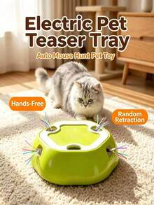 6 Holes Electronic Interactive Cat Toy Automatic Pop & Hide Seek Motion Teaser Low Noise Multi-Touch Dynamic Design Relieves Boredom Burns Reduces Destructive Scratching & Biting Durable Round Exercise Toy For Indoor Kittens & Adult Cats - Green - View 5