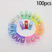 Colorful Plastic Patchwork Sewing Clips, Multi-Function Plastic Clips, Strong Grip, No Needle Marks, DIY Craft Accessories, Sewing Accessories, Suitable For Fabric, Crafts And Sewing Projects, Also As Photo Clips, Snack Clips, Folder Clips, Etc., Without Storage Box - Transparent High Elasticity Style - View 12