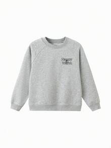 Balabala Sweatshirt Anak Perempuan Remaja Musim Gugur Lengan Panjang, Bahan Lembut, Atasan Kasual Serasi untuk Keluarga dan Orang Tua-Anak - Grey - View 1