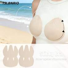 2/4pcs Nude Cross Bandage Elastic Fabric Invisible Seamless Breast Lift Tape, Push-Up Anti-Sagging Lifting Breast Tape, Reusable Non-Slip For Backless Dresses, Wedding Parties And Summer Outfits - Multicolor - View 1