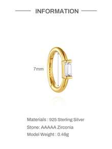 1Pc 925 Sterling Silver Gold Plated Hoop Earring Ear Cartilage Nose Rings Piercing Hypoallergenic Jewelry For Birthday Wedding Bridal Gift Men Women - Gold - View 21