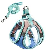 Kit de Peitoral Refletivo para Passeio Noturno de Animais de Estimação, Conjunto de Peitoral de Camurça Sintética Amigável à Pele para Filhotes, Opções de Múltiplas Cores para Cães Mini e Pequenos - Multicolorido - Visão 14