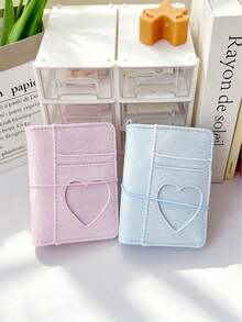 M5 Loose-Leaf Mini Notebook Sticker Storage Album Sticker Collection Book Card Storage Album Pink Blue Denim Heart Loose-Leaf Notebook With Elastic Band Photo Card Collection Album Idol Photo Album - M5 - View 11