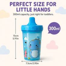 1PC 300ml/10oz Duck Spout Sippy Cup, Cute Animal Pattern/Colorful Gradient Water Bottle, Portable Cup, Anti-Drop Anti-Leak PP Water Cup, Suitable For Daily Use - Multicolor - View 10