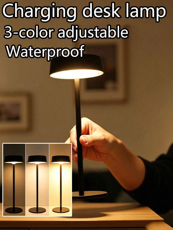 2pcs Cordless Rechargeable Outdoor Table Lamp Waterproof, Dimmable LED Ambient Lamp For Backyard Patio Poolside Camping Indoor Bedside Lighting