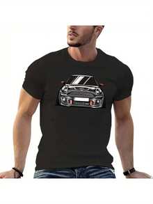 Toonart Mini John Cooper S Works GP Grafik-T-Shirt für Männer & Frauen - Offizieller Autodruck, Lässiges Rundhals-Kurzarmshirt, Atmungsaktive Sommerkleidung, Maschinenwaschbar, Ikonisches Fahrzeug - Schwarz - Übersicht 6