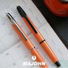 1pc MAJOHN A2 Retractable Fountain Pen, Lightweight Press-Type Pen, Extendable Nib, Smooth Cute Practice Pen, Fun Ergonomic Grip, Back To School Office Desk Accessory, Daily Work Pen, Father's Day Gift - Multicolor - View 10