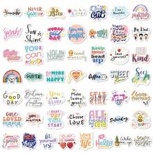50Pcs Positive Affirmation Waterproof Stickers, Inspirational Cartoon Children Motivational Text Stickers For Diary, Notebook, First Day Of School - Multicolor - View 8