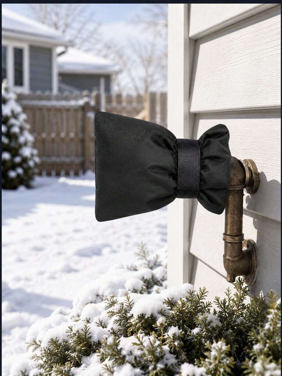 2/1pc Outdoor Faucet Insulation Cover, Outdoor Water Pipe Anti-Freeze Protection Bag, With Hook And Loop Strap Waterproof Cold-Resistant Fabric Faucet Protective Cover, Suitable For Yard, Backyard, Patio, Autumn/Winter Water Pipe Anti-Freeze, Faucet Protection Accessories
