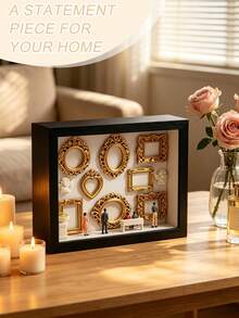 1 Set DIY Mini Museum Shadow Box Kit, Unique Way To Preserve Precious Memories With Customizable Photo Display And Miniature Figurine Frame Set, Personalized Unique Keepsake Or Decor, Suitable For Halloween/Christmas Gifts Or Home Decoration - 7 Inches Square - View 7