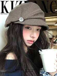 Women Beret Hats - Brown - View 2